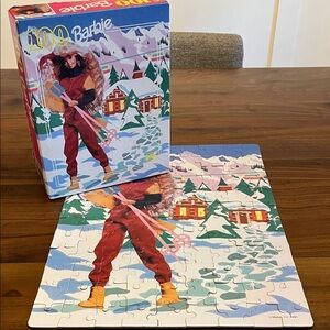 Vintage 1991 Golden Barbie Ski Fun 100 Piece Jigsaw Puzzle 4096C-1